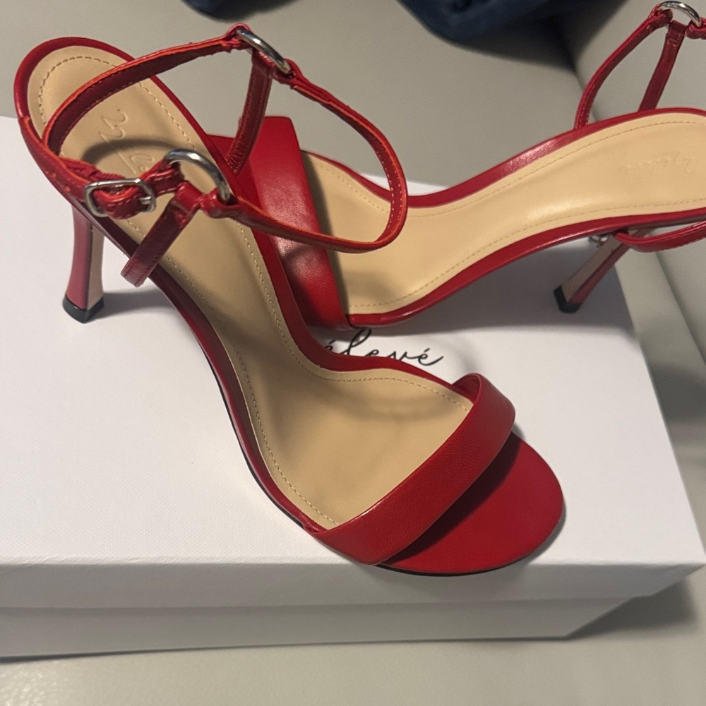Chic Red Strappy Heels